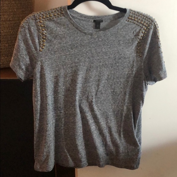 J.Crew Tee with Shoulder Embellishment - Picture 1 of 4